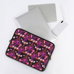 Purple Tropical Elephant Pattern Print Laptop Sleeve