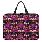Purple Tropical Elephant Pattern Print Laptop Sleeve With Handle