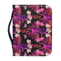 Purple Tropical Elephant Pattern Print Leather Bible Cover