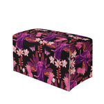 Purple Tropical Elephant Pattern Print Leather Tissue Box Cover