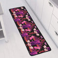 Purple Tropical Elephant Pattern Print Long Kitchen Mat