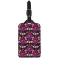 Purple Tropical Elephant Pattern Print Luggage Tag