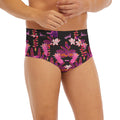 Purple Tropical Elephant Pattern Print Men's Briefs