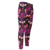 Purple Tropical Elephant Pattern Print Men's Compression Pants