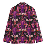 Purple Tropical Elephant Pattern Print Men's Cotton Blazer