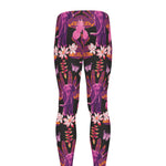 Purple Tropical Elephant Pattern Print Men's leggings