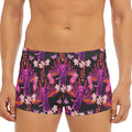 Purple Tropical Elephant Pattern Print Men's Short Boxer Briefs