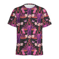Purple Tropical Elephant Pattern Print Men's Athletic T-Shirt
