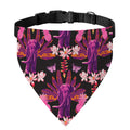 Purple Tropical Elephant Pattern Print Over The Collar Dog Bandana