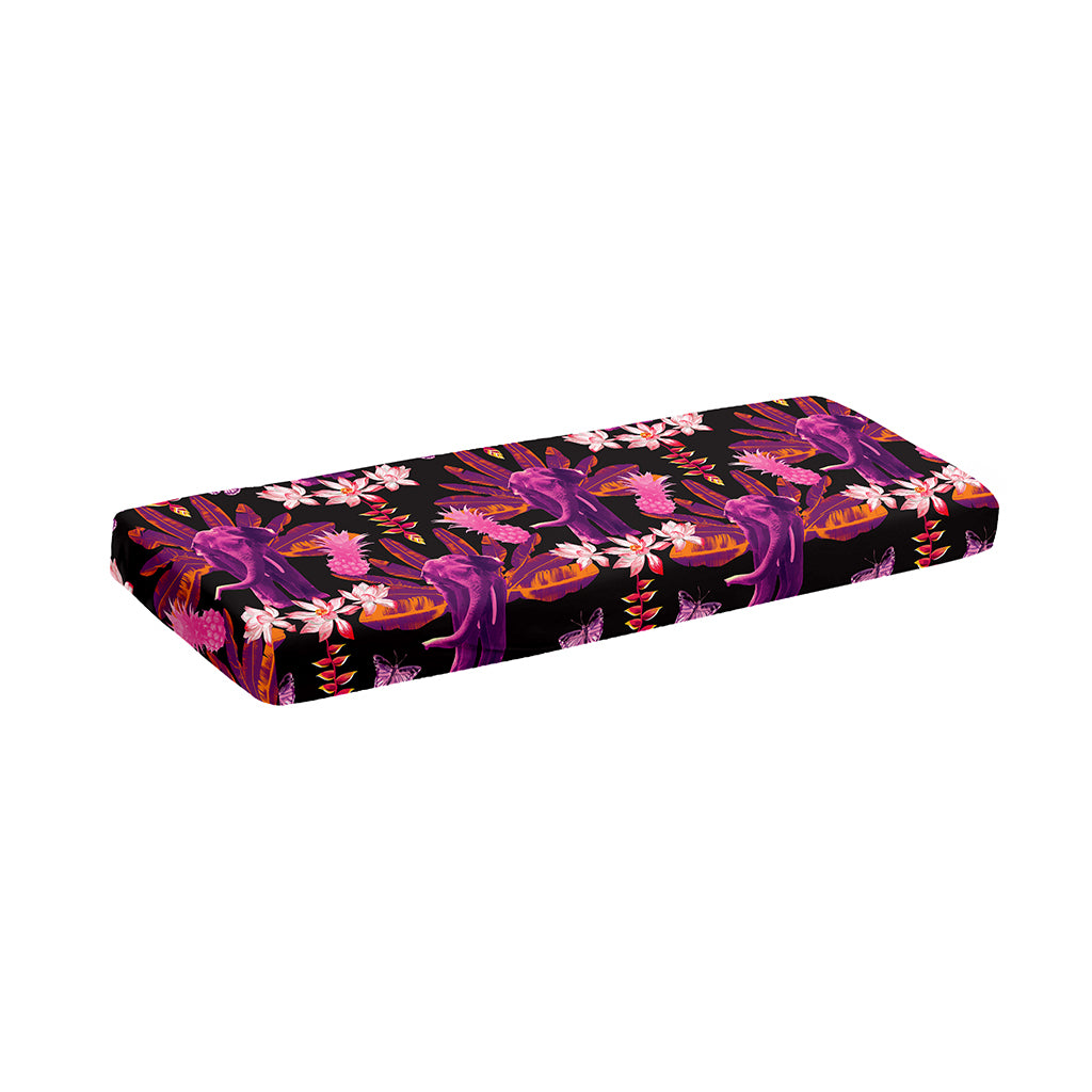 Purple Tropical Elephant Pattern Print Piano Keyboard Cover