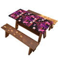 Purple Tropical Elephant Pattern Print Picnic Table Cover