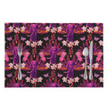 Purple Tropical Elephant Pattern Print Placemat
