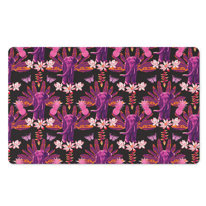Purple Tropical Elephant Pattern Print Polyester Doormat