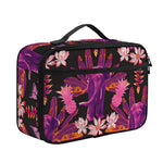 Purple Tropical Elephant Pattern Print Portable Lunch Bag