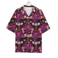 Purple Tropical Elephant Pattern Print Rayon Hawaiian Shirt