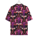 Purple Tropical Elephant Pattern Print Rayon Hawaiian Shirt