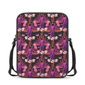 Purple Tropical Elephant Pattern Print Rectangular Crossbody Bag