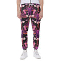 Purple Tropical Elephant Pattern Print Joggers