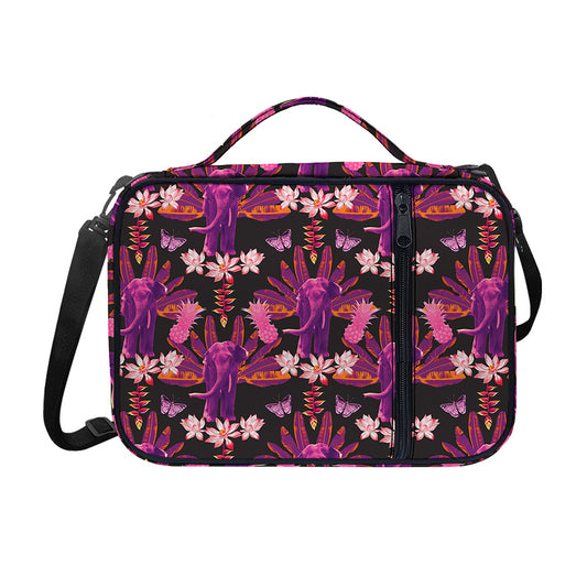 Purple Tropical Elephant Pattern Print Shoulder Strap Bible Bag