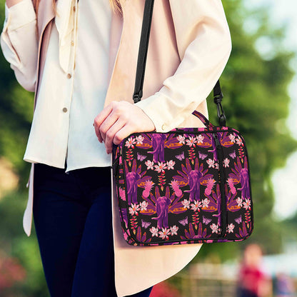 Purple Tropical Elephant Pattern Print Shoulder Strap Bible Bag