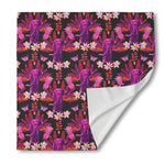 Purple Tropical Elephant Pattern Print Silk Bandana