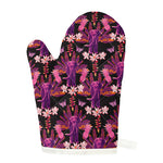 Purple Tropical Elephant Pattern Print Single Oven Mitt