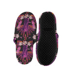 Purple Tropical Elephant Pattern Print Slippers