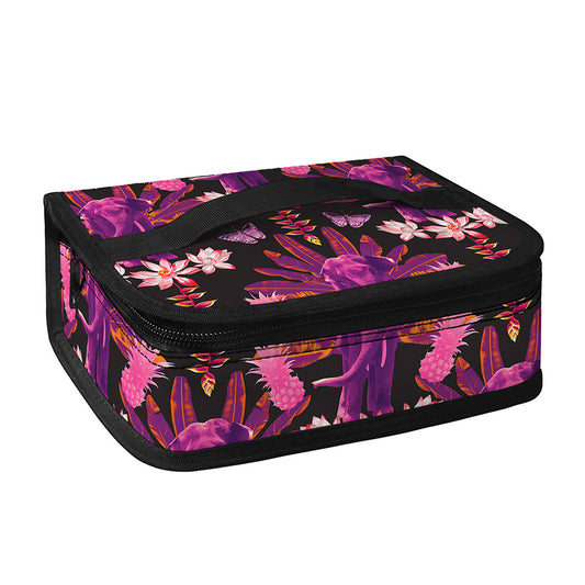 Purple Tropical Elephant Pattern Print Small Lunch Bag