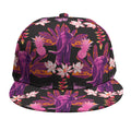 Purple Tropical Elephant Pattern Print Snapback Cap