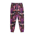 Purple Tropical Elephant Pattern Print Sweatpants