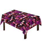 Purple Tropical Elephant Pattern Print Tablecloth