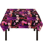 Purple Tropical Elephant Pattern Print Tablecloth