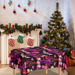 Purple Tropical Elephant Pattern Print Tablecloth