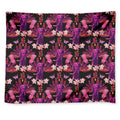 Purple Tropical Elephant Pattern Print Tapestry