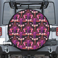 Purple Tropical Elephant Pattern Print Tire Cover