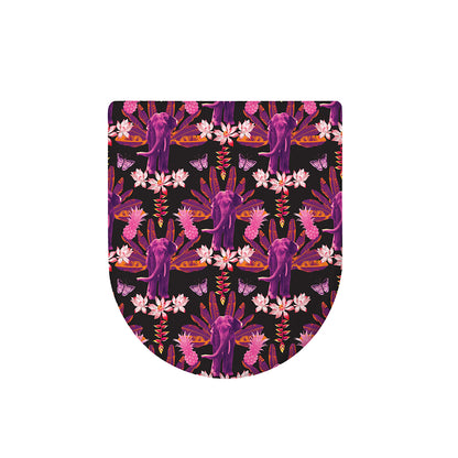Purple Tropical Elephant Pattern Print Toilet Lid Cover