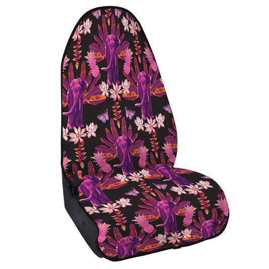 Purple Tropical Elephant Pattern Print Waterproof Car Seat Cover