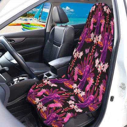 Purple Tropical Elephant Pattern Print Waterproof Car Seat Cover