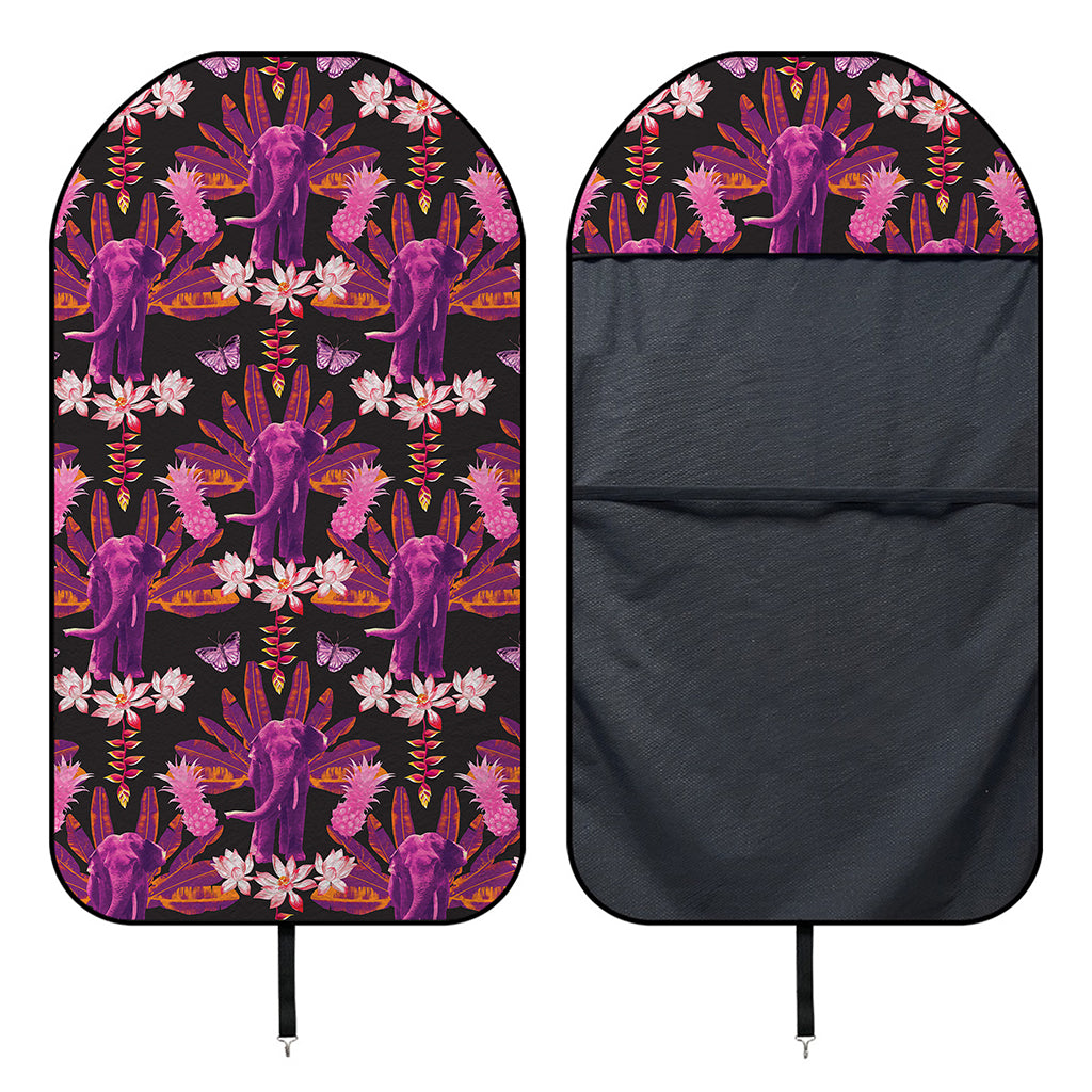 Purple Tropical Elephant Pattern Print Waterproof Car Seat Cover