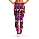 Purple Tropical Elephant Pattern Print Women's Leggings