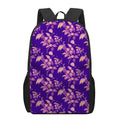 Purple Tropical Hawaiian Pattern Print 17 Inch Backpack