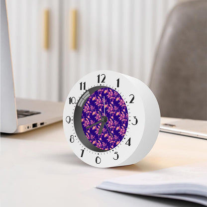Purple Tropical Hawaiian Pattern Print Alarm Clock