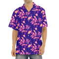 Purple Tropical Hawaiian Pattern Print Aloha Shirt