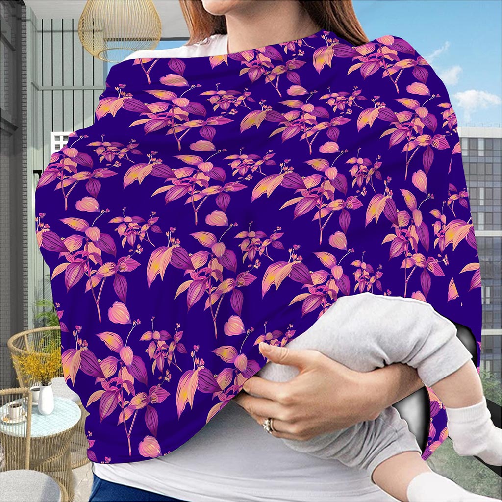 Purple Tropical Hawaiian Pattern Print Baby Seat Cover