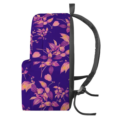 Purple Tropical Hawaiian Pattern Print Backpack