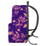 Purple Tropical Hawaiian Pattern Print Backpack