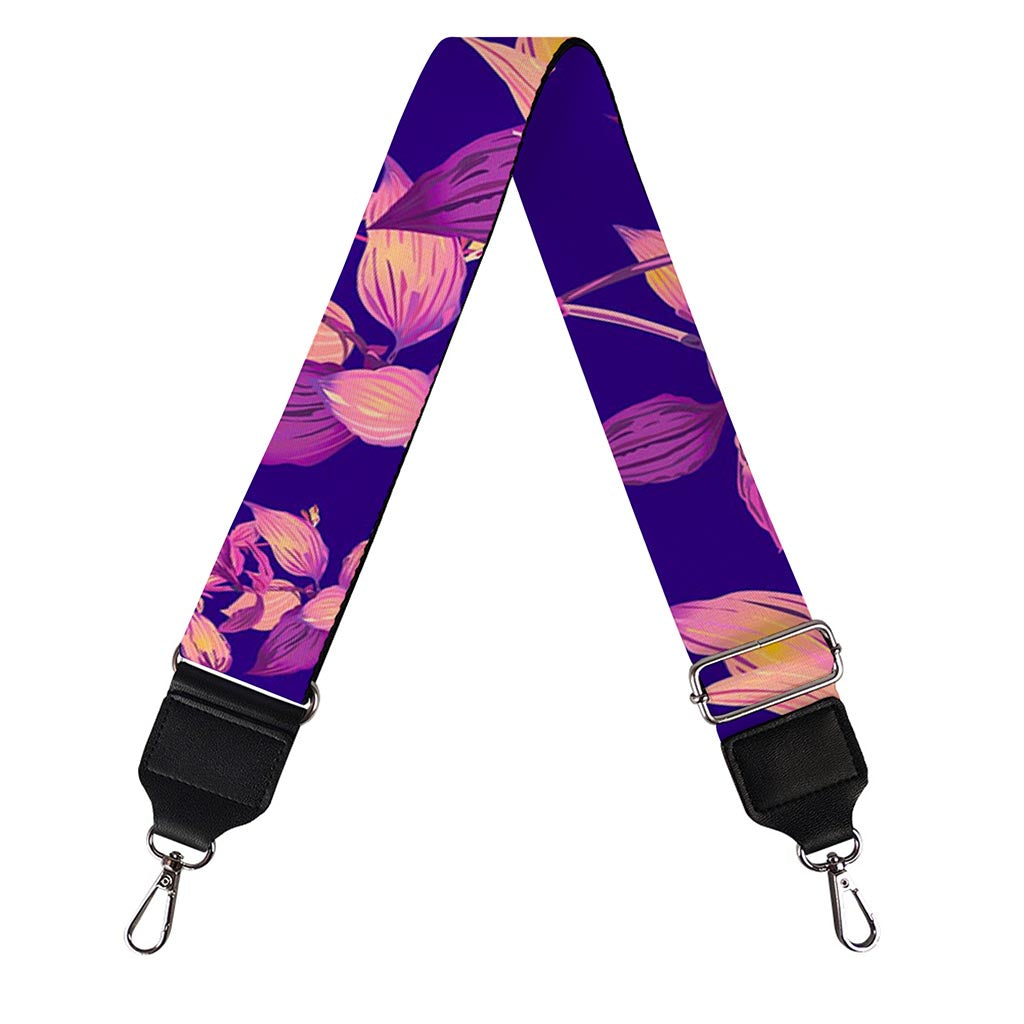 Purple Tropical Hawaiian Pattern Print Bag Strap
