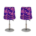 Purple Tropical Hawaiian Pattern Print Bar Stool Covers