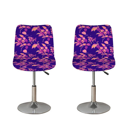 Purple Tropical Hawaiian Pattern Print Bar Stool Covers
