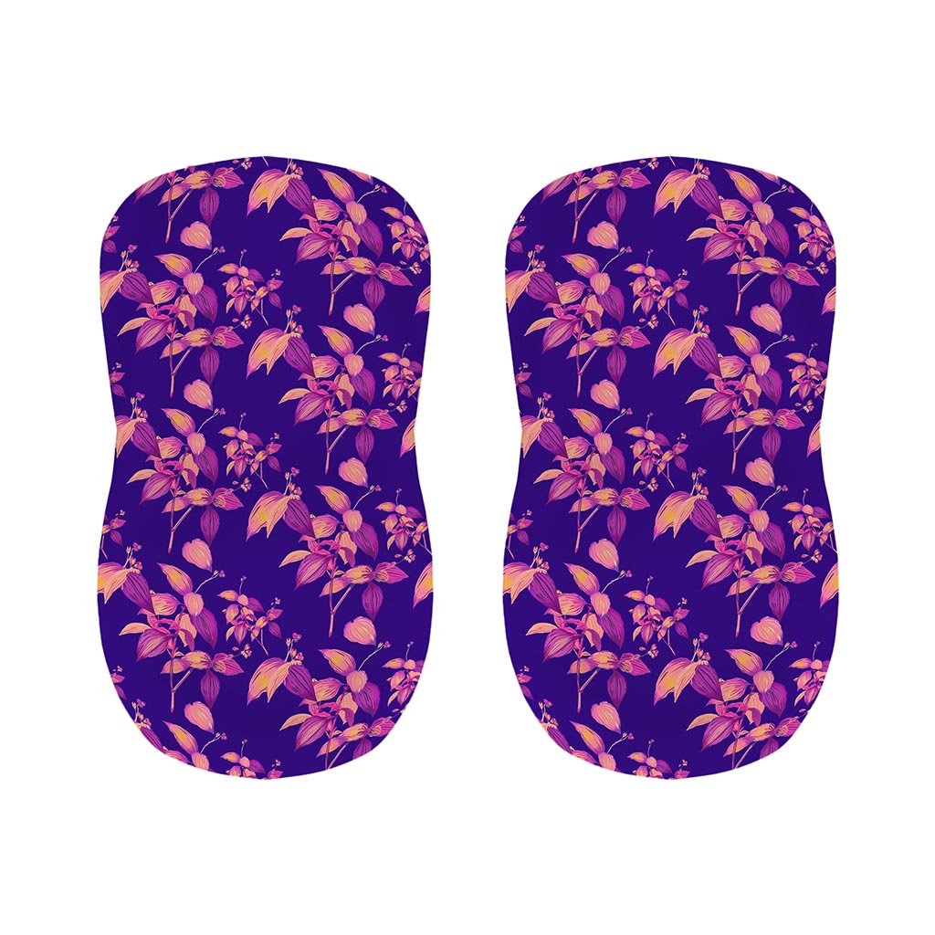Purple Tropical Hawaiian Pattern Print Bar Stool Covers